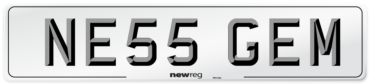 NE55 GEM Number Plate from New Reg